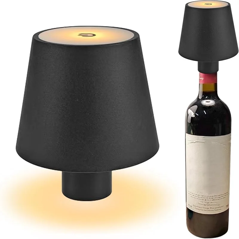 TZQFROCE Lámpara de botella, luz de botella para enchufar, lámpara de botella de luz de 3 colores, lámpara portátil regulable para botella de cuello, lámpara de botella para restaurante, comedor — Cena a la luz de velas