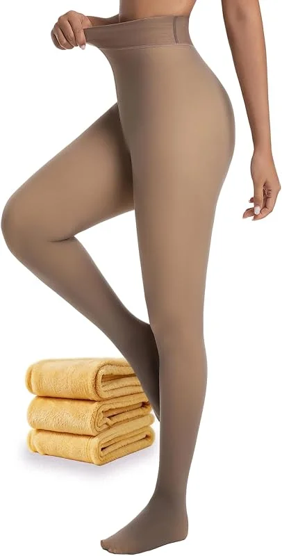 HOWIN Medias Termicas Mujer Invierno Pantis Polares Gruesas Efecto Piel — Ropa Navidad