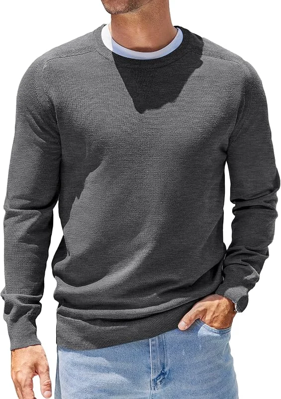 Visita la tienda de COOFANDY COOFANDY Jersey de los Hombres de Cuello Redondo de Manga Larga Jersey de Punto Casual Ligero Liso Invierno Tops de los Hombres — Ropa Navidad
