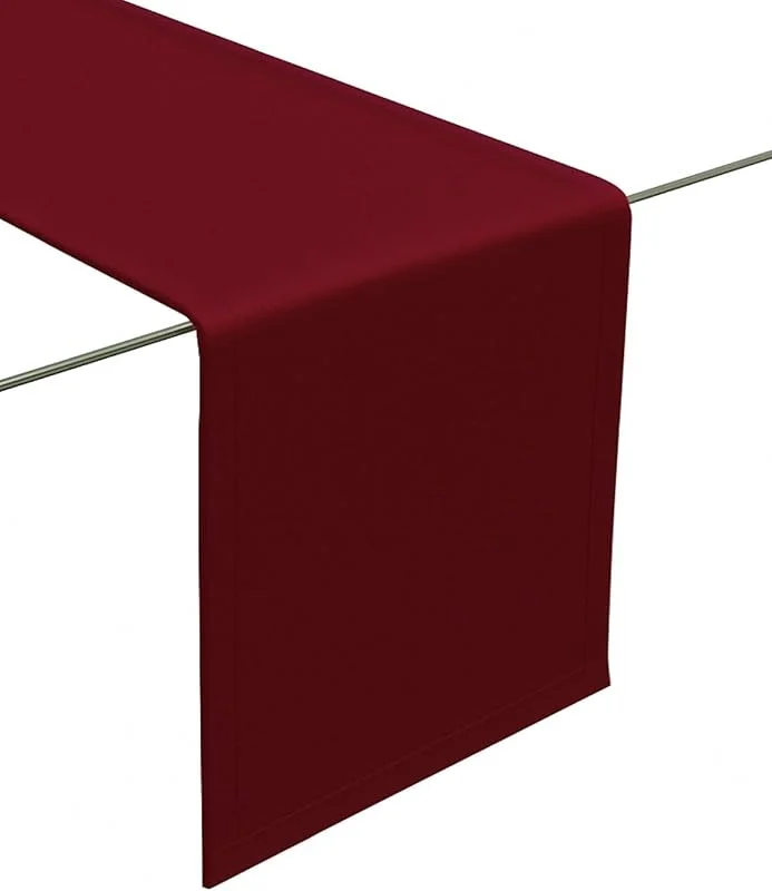 Lemos Home Camino de mesa de tejido Minimate, moderno, liso, dobladillo ancho, no necesita planchado, resistente, lavable hasta 60 °C, apto para secadora, cocina y salón. Tamaño y color a elegir (rojo vino, 45 x — Hogar y cocina