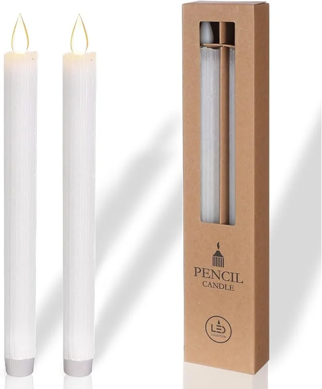 comforder 2 Velas LED de Cera Auténtica con Temporizador (Blanco) — Luces Navidad
