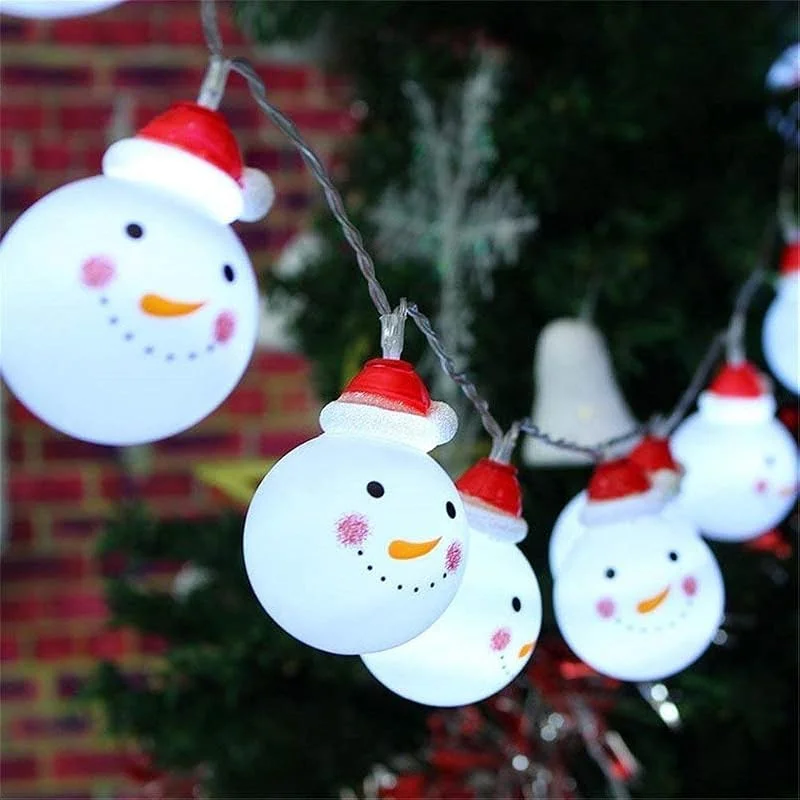 Besylruy Cadena de luces para exteriores, luz de jardín, muñeco de nieve para el hogar, boda, fiesta de cumpleaños, decoración con pilas de jardines, 10 luces LED de 6.5 pies — Luces Navidad