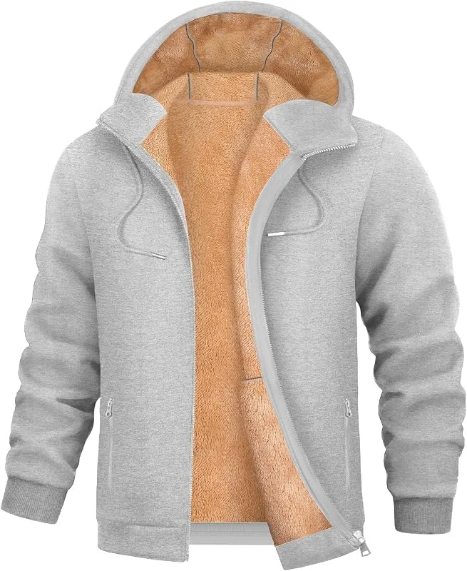 Visita la tienda de PASUDA Sudadera con Capucha Hombre con Forro Polar Invierno Chaqueta Sudadera de Cremallera Completa Cómoda Manga Larga Informal Cálido Hoodie Abrigo con Bolsillo — Ropa Navidad