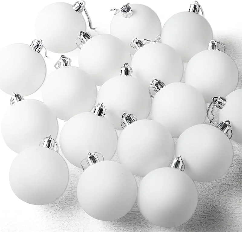 Visita la tienda de JOYIN JOYIN 24 Piezas de Adornos de Bolas de Navidad en Blanco, Adornos de Bolas para Manualidades de Bricolaje, decoración del árbol de Navidad irrompible para Regalos de Fiesta de Navidad — Decoracion Navidad