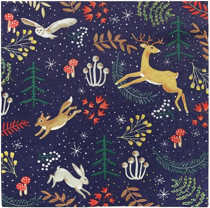 Visita la tienda de Talking Tables Talking Tables Servilletas de Navidad reciclables verdaderamente mágicas, encantadoras servilletas desechables de Navidad con temática de invierno, Perfectas para decoupage, Diseñado exclusivamente — Adviento y mesa