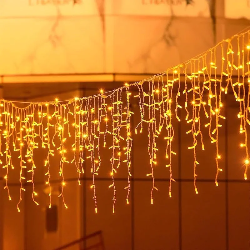 ELEUTH Cortina Luces Navidad 10M 400 LED Exterior IP44 Impermeable con 8 Modos Guirnaldas Luminosas para Interior y Exterior, Fiestas, Bodas, Jardín, Balcón, Ventana