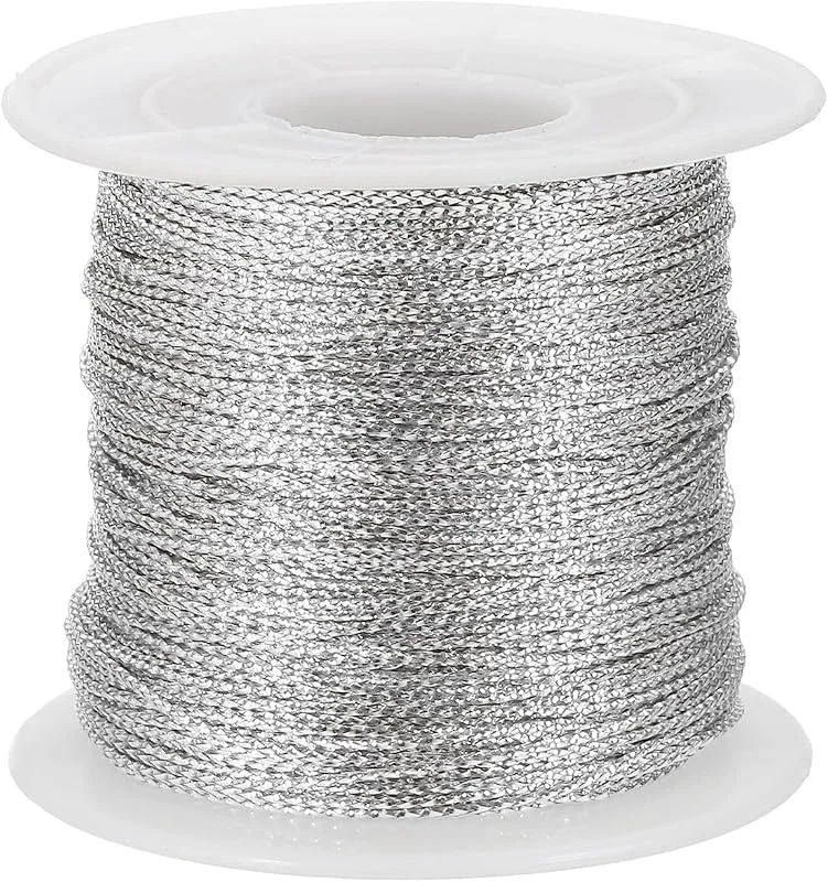 Visita la tienda de PATIKIL PATIKIL Cordón De Hilo Metálico Plateado 1 Mm X 109 Yardas Cinta Decorativa No Elástica Para Manualidades Regalos Adornos Navideños — Envoltorio regalo