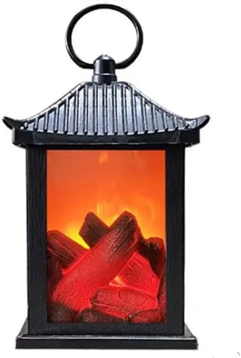 Ulalaza Lámpara de mesa LED pequeña y acogedora con efecto de llama de chimenea tradicional realista para interiores y exteriores (8, 4 x 8, 4 x 16, 8 cm) — Cena a la luz de velas