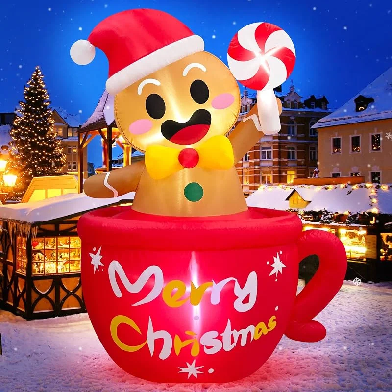 Visita la tienda de Danxilu Danxilu Pan de Jengibre Hinchable Navidad Decoracion de 180cm con Luces LED — Adviento y mesa