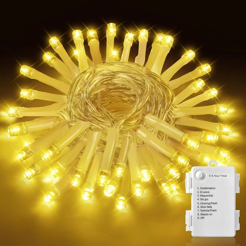 Realky Luces de Navidad con Pilas, 5M 50 LED Luces de Arbol de Navidad — Luces Navidad