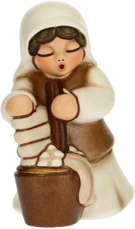 Visita la tienda de THUN THUN - Figura Belén Lavandera - Decoraciones Navidad Casa - Línea Belén Clásico, Variante Blanca - Cerámica - 5, 5 x 5, 8 x 8 h cm — Decoracion Navidad