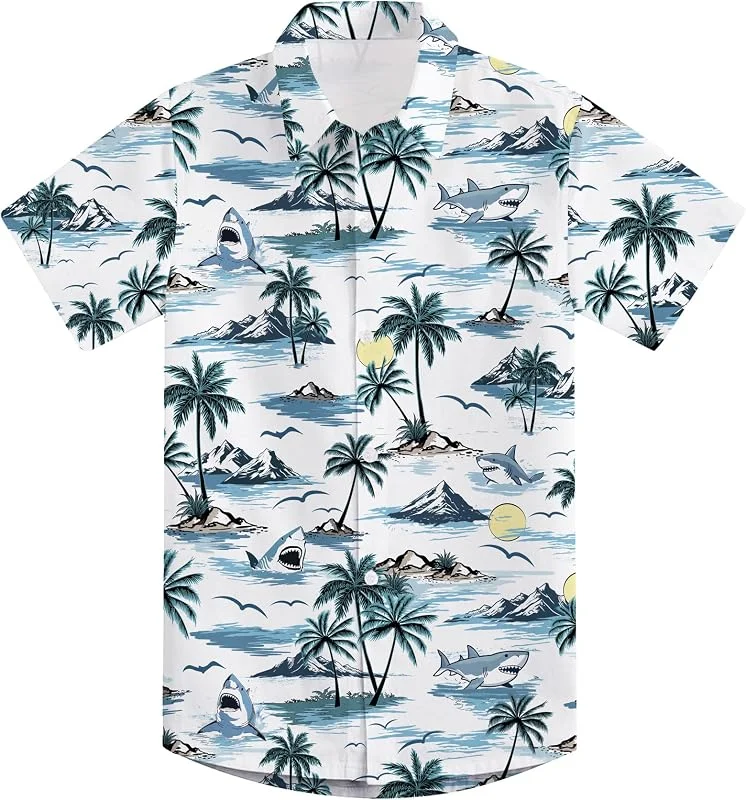 Goodstoworld Camisas hawaianas con botones para hombre — Ropa Navidad