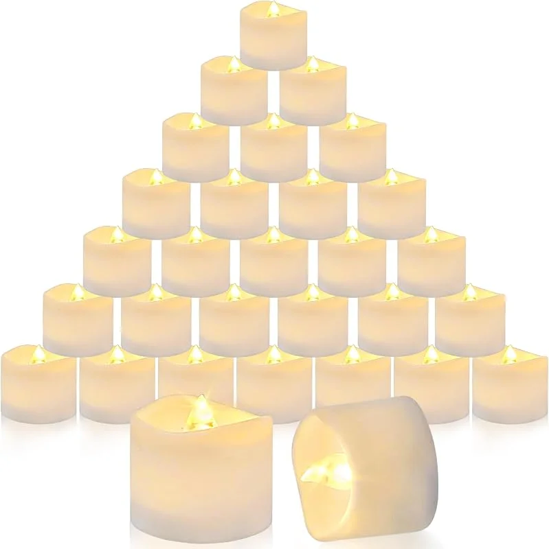 RDDAIPE Velas LED de té (30 unidades, con batería, sin llama, luz blanca cálida, para Navidad, San Valentín) — Luces Navidad