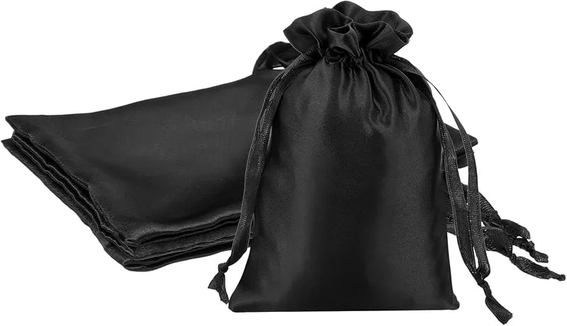 Visita la tienda de PATIKIL PATIKIL 3 Pcs 4 X 6 Inch Bolsas De Raso Con Cordón Bolsas De Regalo Negro — Envoltorio regalo
