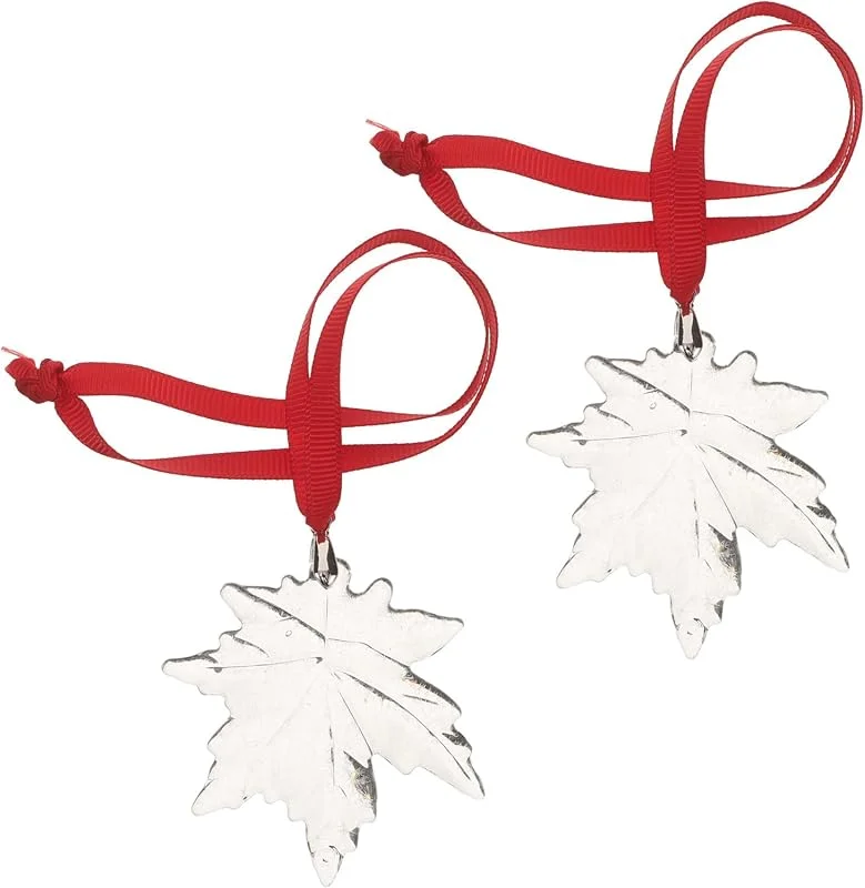 PRETYZOOM 2 Piezas Adorno Colgante de Hoja de Arce en Cristal para Árbol de — Decoracion Navidad