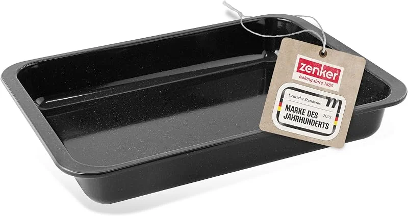 Visita la tienda de Zenker Zenker Bandeja horno universal esmaltada con bordes, Rustidera para asados y repostería, Fuente para horno antiadherente, resistente hasta 400ºC con capacidad de 4300ml, 40x29x6cm, 1ud. — Hogar y cocina