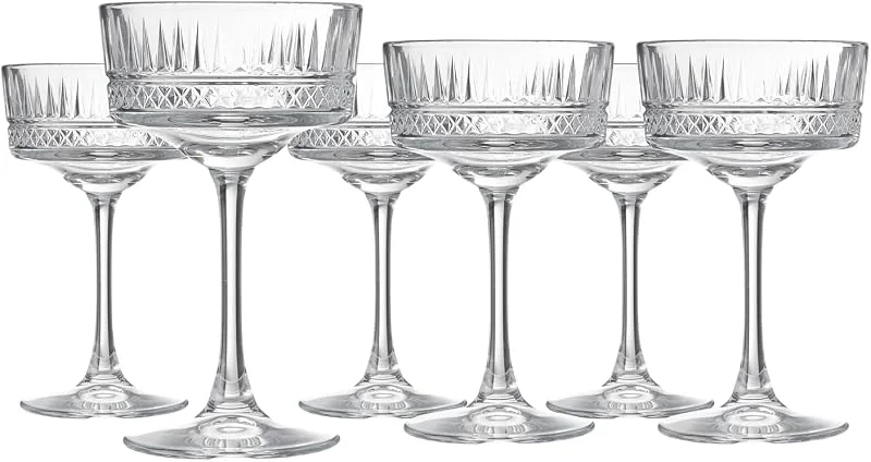 Pasabahce Elysia - Juego de 6 Copas de champán, Cristal, 26 cl, 6 Unidades — Vino y mesa festiva