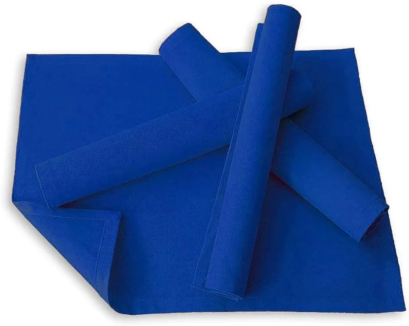 Lemos Home Lemos-Home Juego de manteles Individuales, 4 Unidades, Aprox. 46 x 36 cm, de algodón, Muchos Colores (Azul) — Hogar y cocina