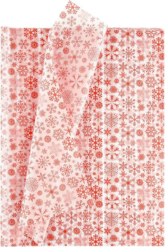 Visita la tienda de NEBURORA NEBURORA 60 Hojas de Papel de Seda con Copo de Nieve de Navidad Papel de Seda para Envolver Regalos con Copo de Nieve Rojo para Manualidades y Decoraciones de Fiestas de Navidad — Decoracion Navidad