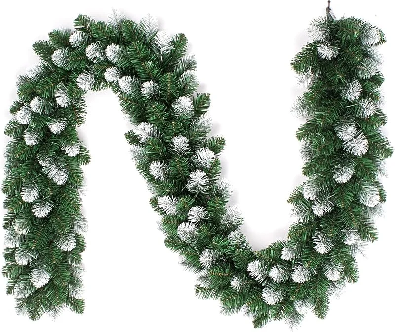 Creativery Guirnalda de abeto artificial, aprox. 20 cm x 2 m, para interior y exterior, color verde — Decoracion Navidad