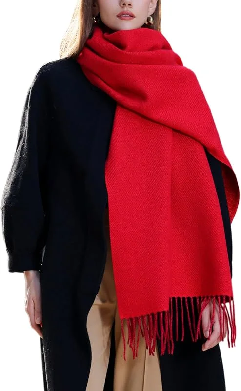 Enwokran Cachemira Súper Suave para Mujer Bufandas Reversibles Cálidas Acogedoras Múltiples Colores Gran Tamaño Usar Como Chal Envolver Cubrir para Otoño e Invierno para Bodas Regalos — Ropa Navidad