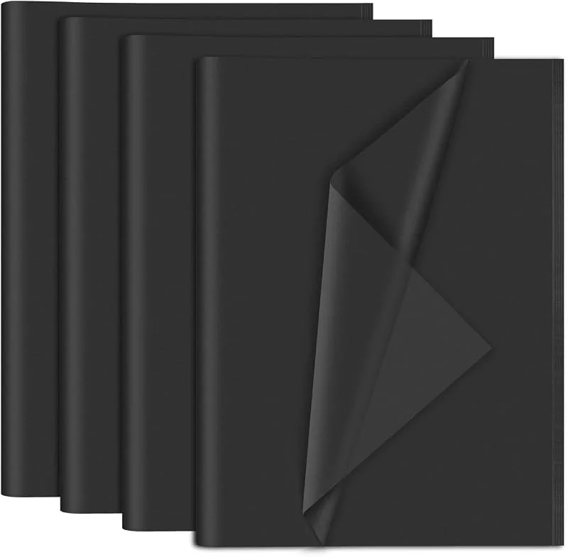 Visita la tienda de NEBURORA NEBURORA 120 hojas de papel de seda negro de 35 x 50 cm, envoltura a granel para bolsas de regalo, embalaje, relleno floral, manualidades, cumpleaños, Navidad, Halloween, decoración (negro) — Decoracion Navidad