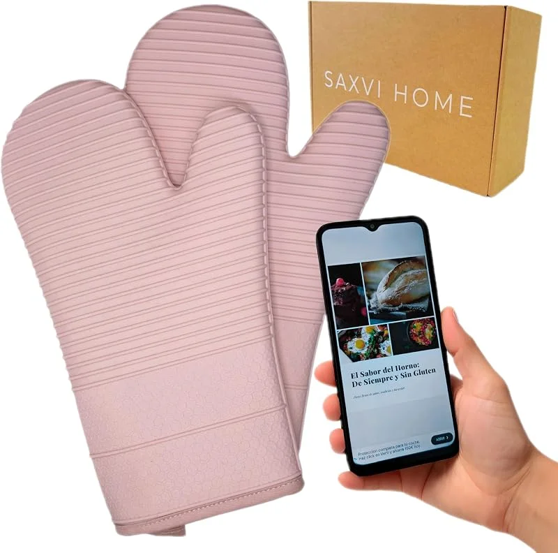 SAXVI Set 2 Guantes de Horno Silicona SAXVI Home (Light Pink) — Hogar y cocina