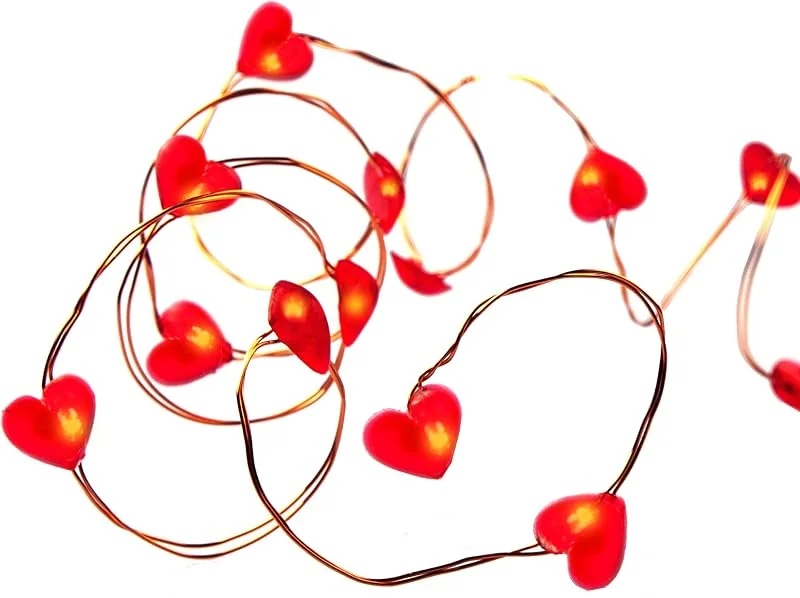 Visita la tienda de Hellum Hellum LED cadena de luz corazones, cadena de luz roja con 20zig corazones, corazón interior, LED decoración de San Valentín 570854 — Cena a la luz de velas