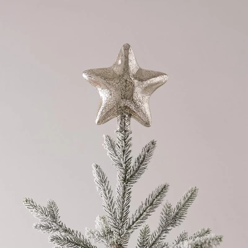 Visita la tienda de Lights4fun Lights4fun Adorno de árbol de Navidad de Cristal con Forma de Estrella Decoración Navideña para Interiores — Decoracion Navidad