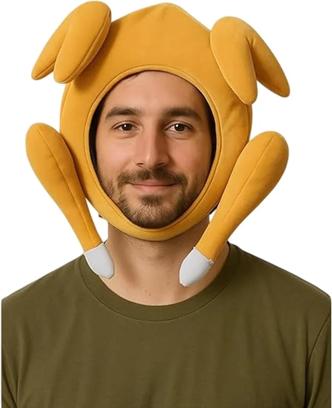 MUNSKT Sombrero de peluche de pavo con agujero para la cara, disfraz de Navidad, accesorio novedoso para adultos — Ropa Navidad