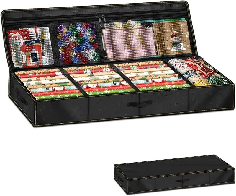 OLEVOLT Bolsa de Almacenamiento para Papel de Regalo Organizador Rollos — Envoltorio regalo