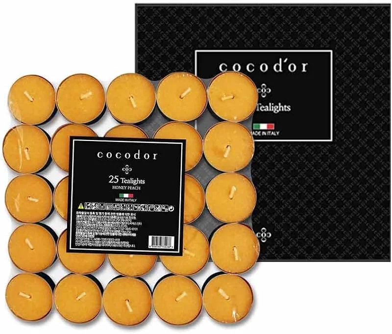 Visita la tienda de Cocod'or COCODOR Velas de té, miel melocotón, 100 unidades, tiempo de combustión de 4 a 5 horas, accesorios para el hogar y decoración, aromaterapia, vela, aroma de habitación — Cena a la luz de velas