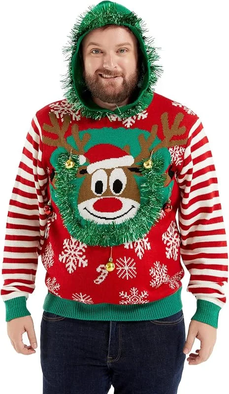 Off The Rack Unisex Men's LED Christmas Jumper Pullover Funny Santa Rudolph Llama Reindeer Xmas Tree Women's Party Lightup Sweaters — Ropa Navidad