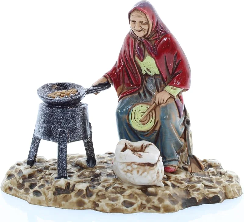 Visita la tienda de Moranduzzo Moranduzzo Vendedora de Castañas para Belén de 10 Cm Escala 1:20 - Figuras de Belén Indestructibles - Estilo 700', Pintura Acabada a Mano, Producto Oficial, Escultor M. Landi — Decoracion Navidad