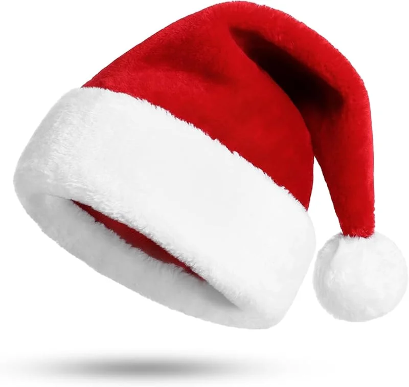 Visita la tienda de KONVINIT KONVINIT Gorro Navidad Adulto Corto Peluche Pompón Blanco Disfraz Papá Noel — Ropa Navidad