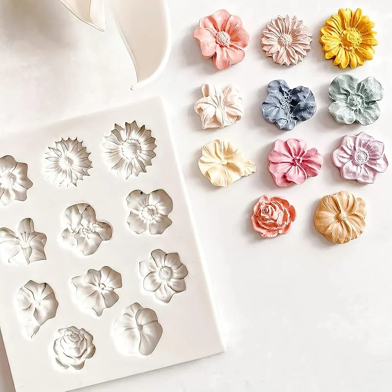 DAWRIS Moldes de Silicona para Encaje 3D Moldes Reposteria Molde Reutilizables Silicona de Flores Molde de Silicona de Encaje, Antiadherente Moldes para Galletas Fondant Decoración de Tartas — Hogar y cocina