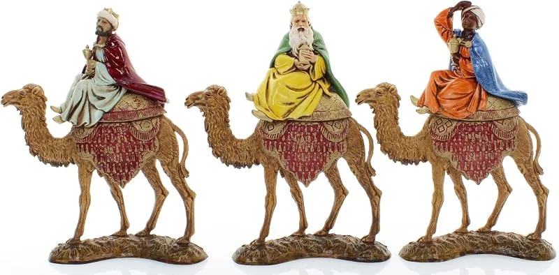 Visita la tienda de Moranduzzo Moranduzzo Reyes Magos a Camello para Belén de 10 cm – Set 3 Figuras, Escala 1:20 – Standard 10, Estilo '700, Pintadas a Mano, Producto Oficial, Made in Italy, Escultor M. Landi — Decoracion Navidad