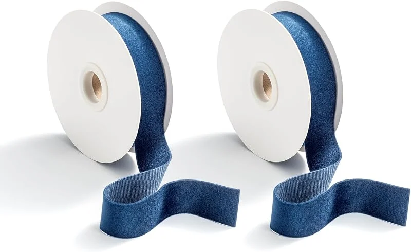Visita la tienda de CHUQING CHUQING Cinta de terciopelo azul ancha de 25 mm, cinta de terciopelo azul, cinta decorativa de terciopelo, 2 rollos — Envoltorio regalo