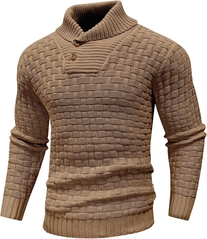 Visita la tienda de QUNERY Jersey Cuello Alto Hombre Sueter Hombre Manga Larga Jersey de Punto Invierno Regular Fit Ocio Cálido Jerséis — Ropa Navidad