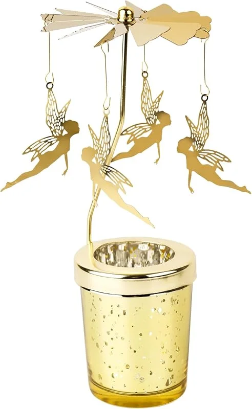 FRUHLING Portavelas con portavelas de cristal dorado — Cena a la luz de velas
