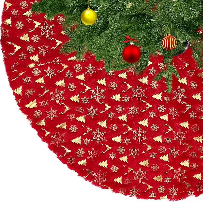 Visita la tienda de KONVINIT KONVINIT Falda de Árbol de Navidad Peluche Rojo tapete arbol Navidad 90cm — Adviento y mesa