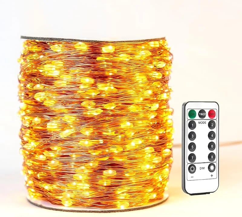 RESNICE Guirnalda de luces LED 200m, 2000 LED, de cobre, resistente al agua, exterior, con mando a distancia, flexible, luces de hadas, decoración para Navidad, bodas, jardín y fiestas — Luces Navidad