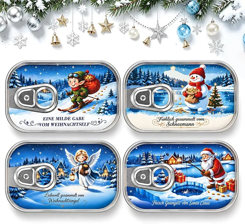 Visita la tienda de Ticenpe Caja de regalo de Navidad, 4 unidades, caja de sardina para regalos de — Hogar y cocina