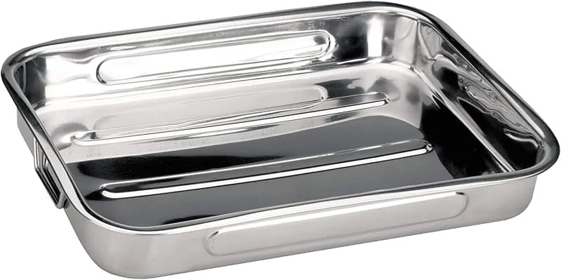 Visita la tienda de Space Home Rustidera de Horno - Bandeja de Horno Universal - Bandeja para Asar - Bandejas para Hornear - Fuentes de Horno - Fuentes para Asar - Acero Inoxidable - 30 x 20 cm — Hogar y cocina