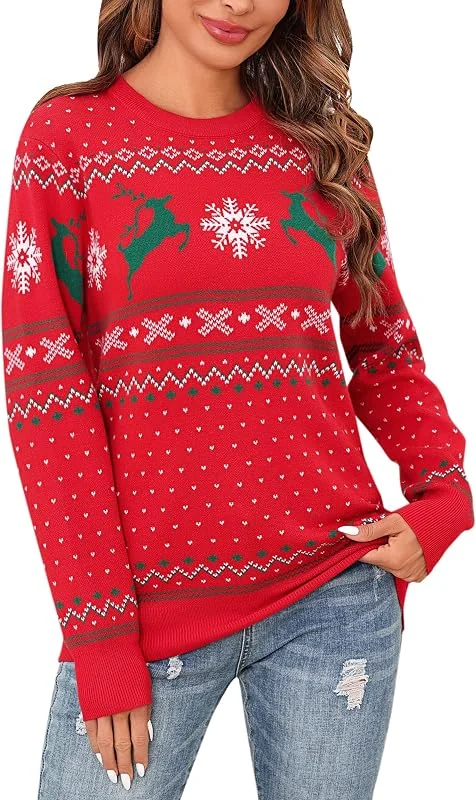Visita la tienda de Bresdk Bresdk Jersey de Navidad Mujer Invierno Sueter de Punto Manga Larga Jerseys — Ropa Navidad